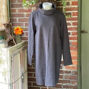 J Jill / Pure Jill cozy grey long sleeve funnel neck dress. Size Small